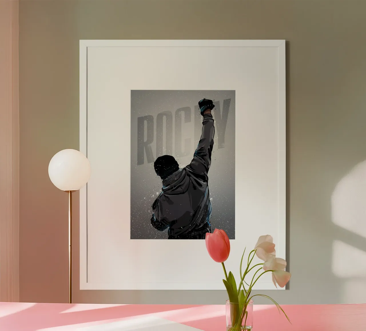 Rocky Wins poster con telaio in legno da nabakumov