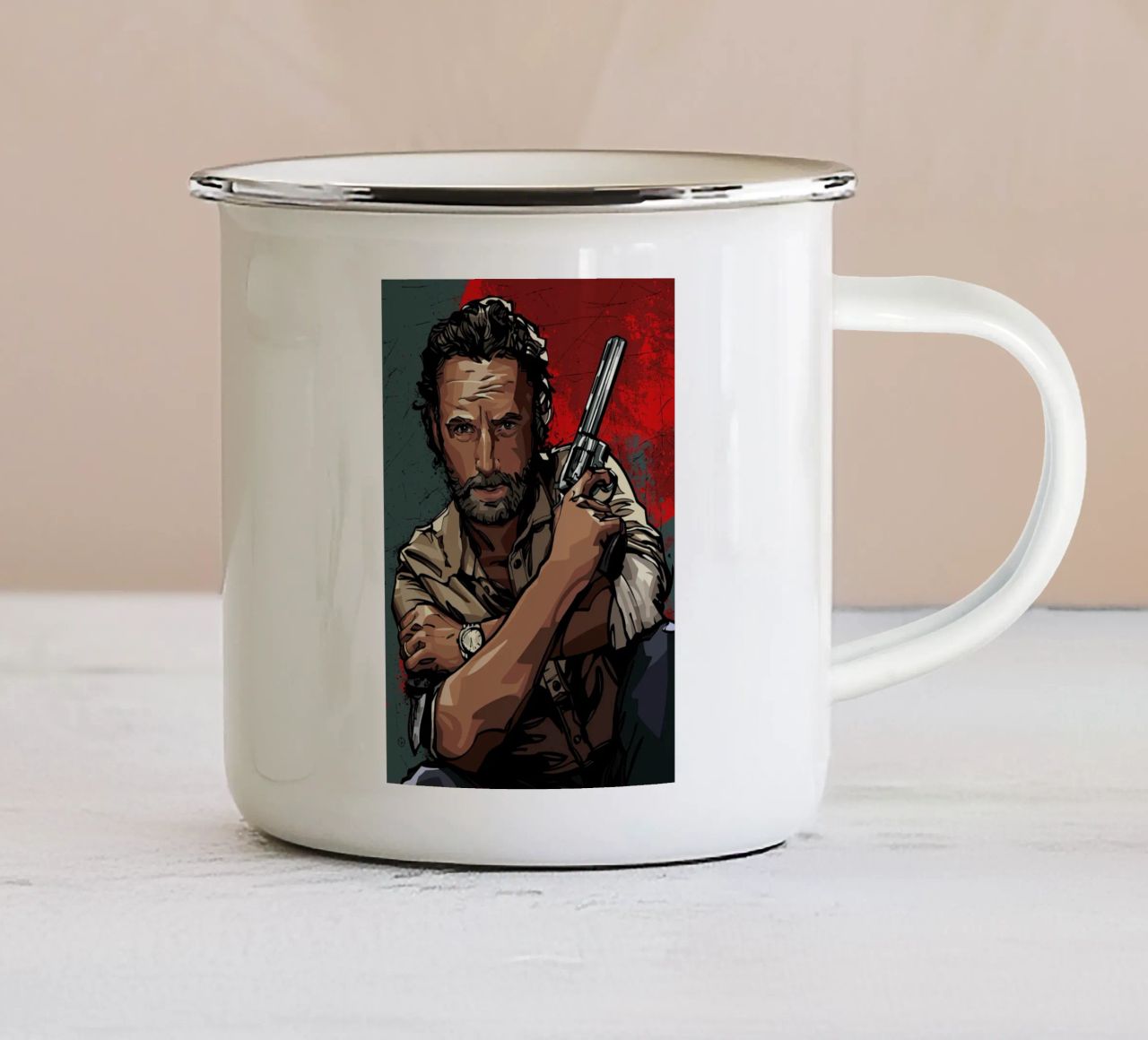 Rick Grimes tazza in smalto da nabakumov