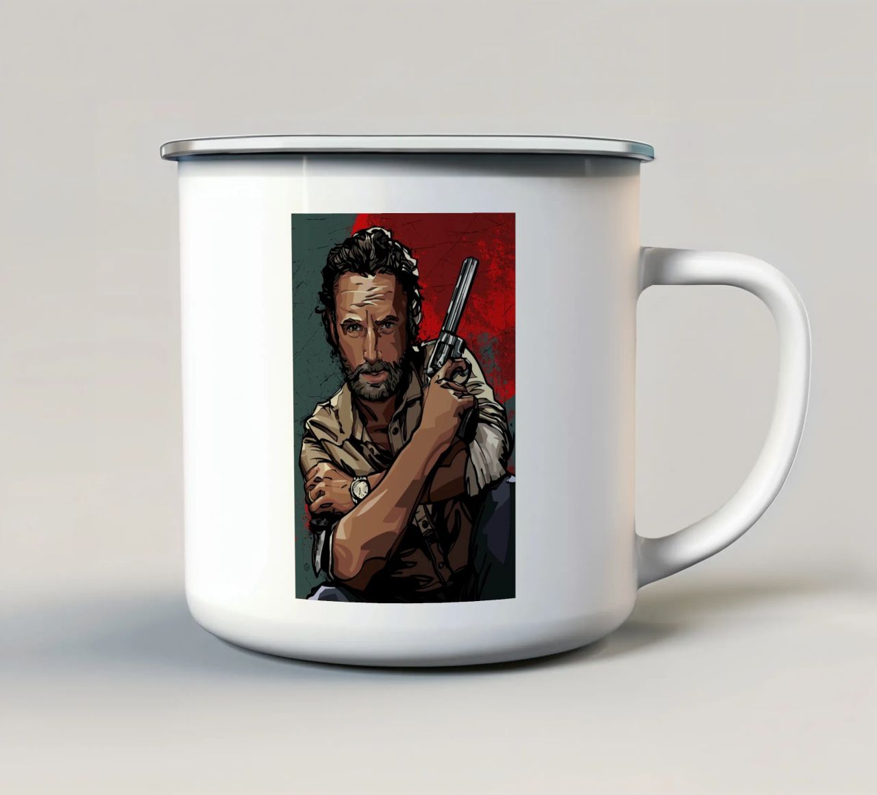 Rick Grimes tazza in smalto da nabakumov