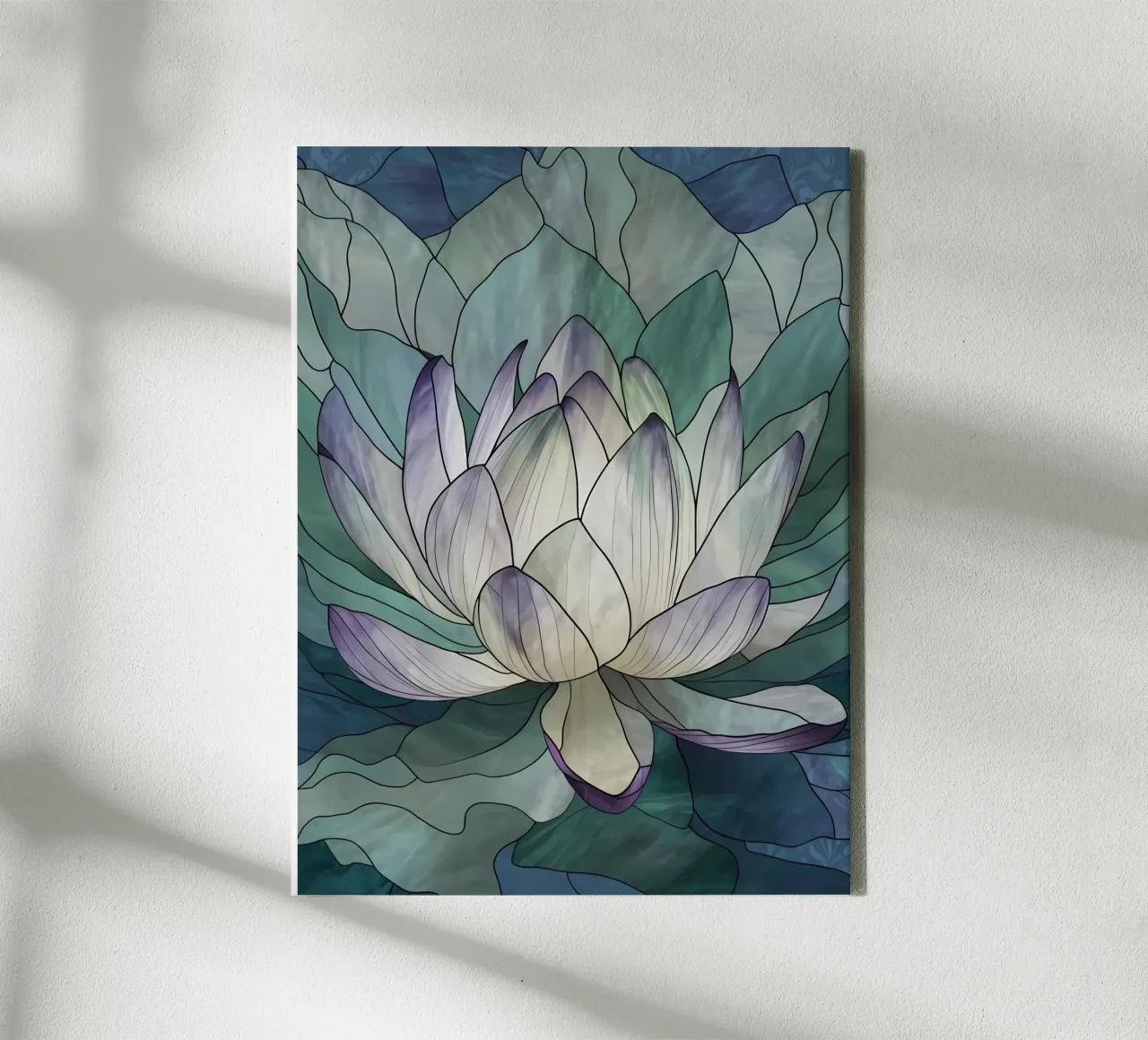 Serene Lotus Bloom canvas with Floater frame by Artistic-shop