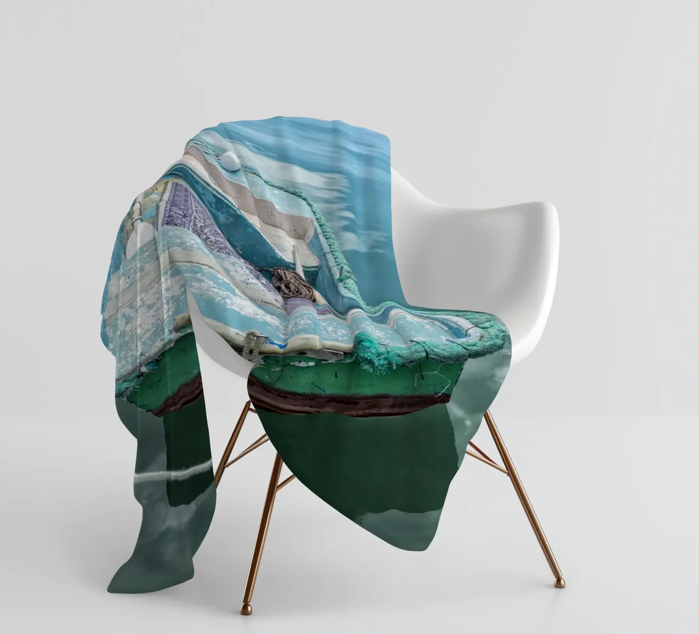 Vintage fishing boat plaid polaire de Curious Collections by Marielle Leenders