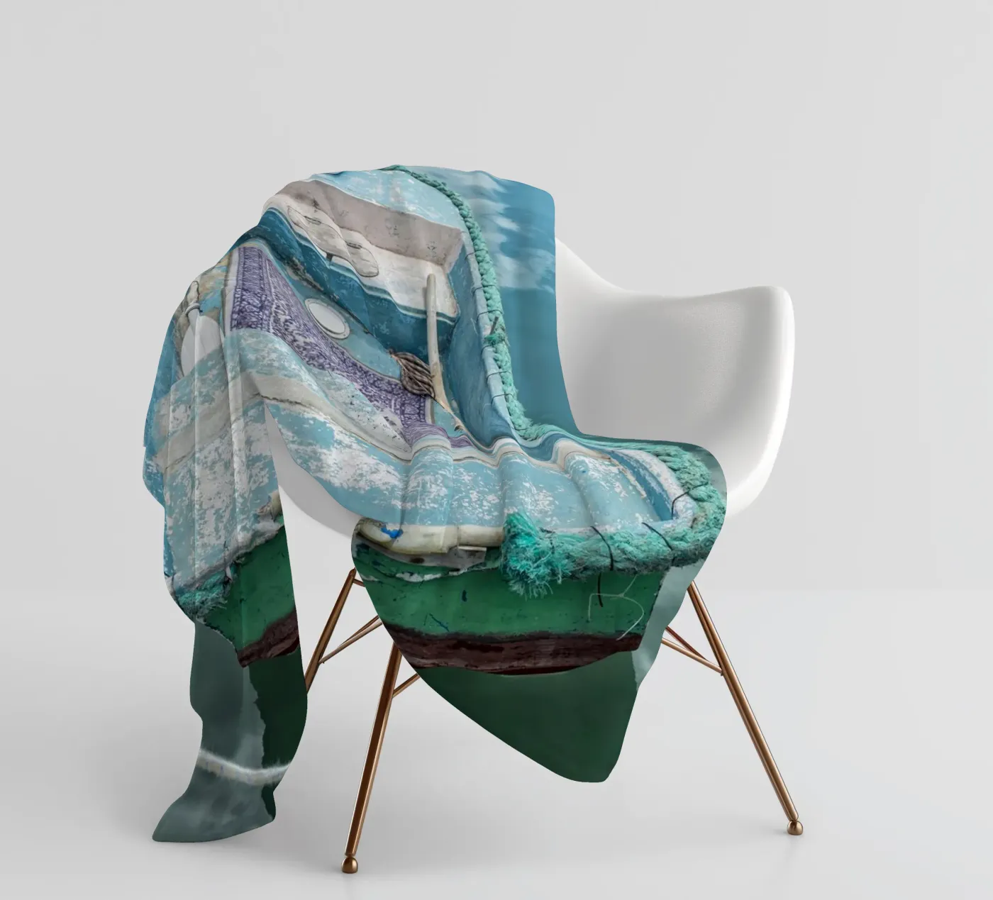 Vintage fishing boat plaid polaire de Curious Collections by Marielle Leenders