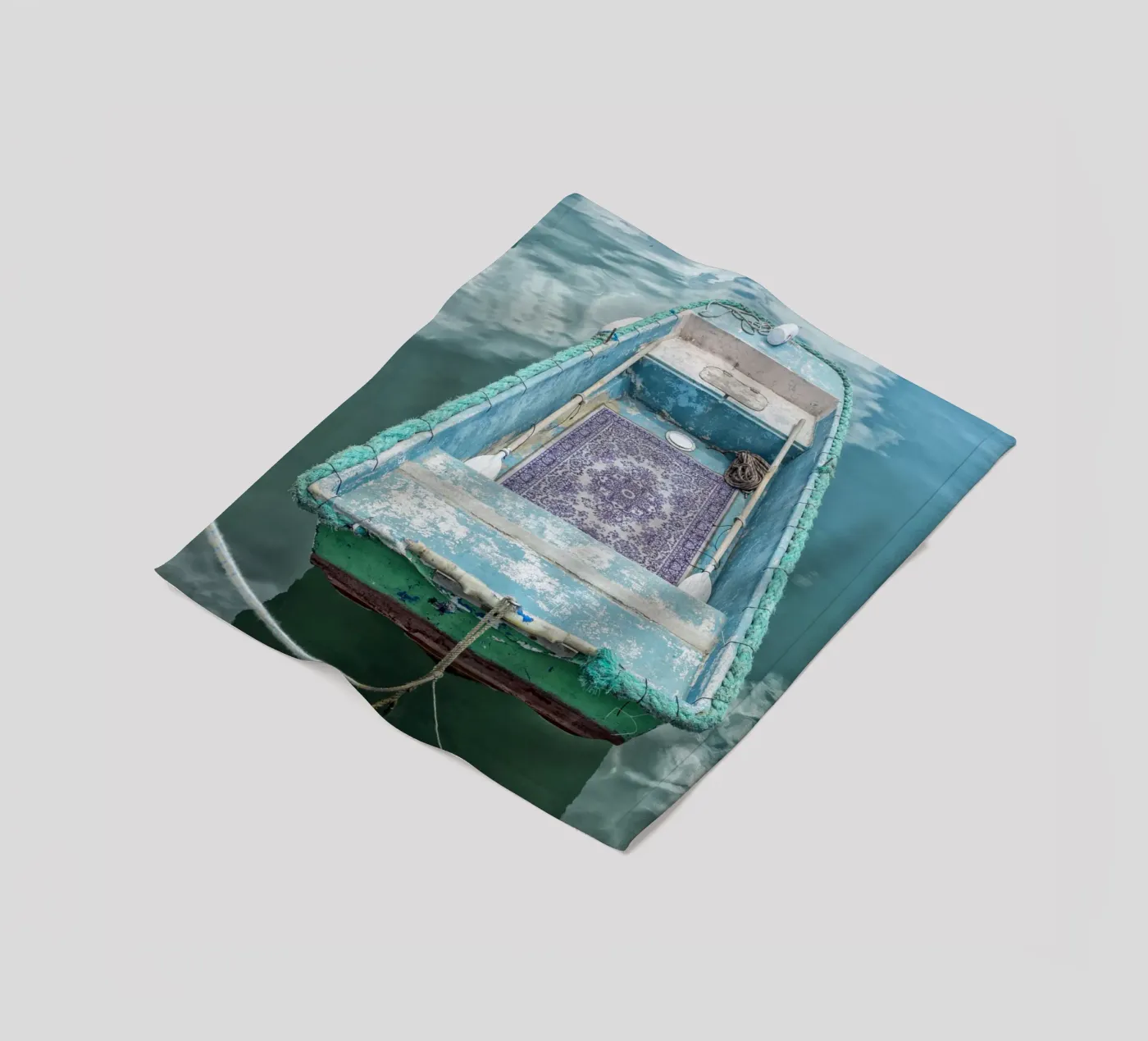 Vintage fishing boat plaid polaire de Curious Collections by Marielle Leenders