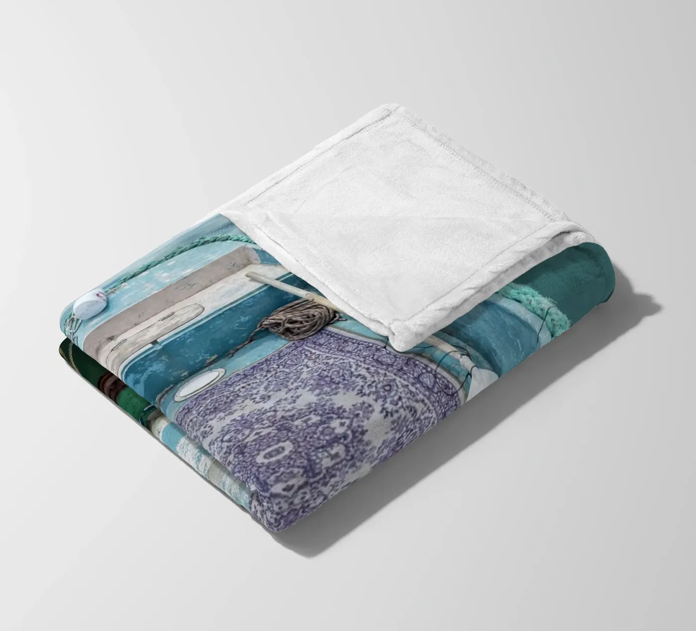 Vintage fishing boat plaid polaire de Curious Collections by Marielle Leenders