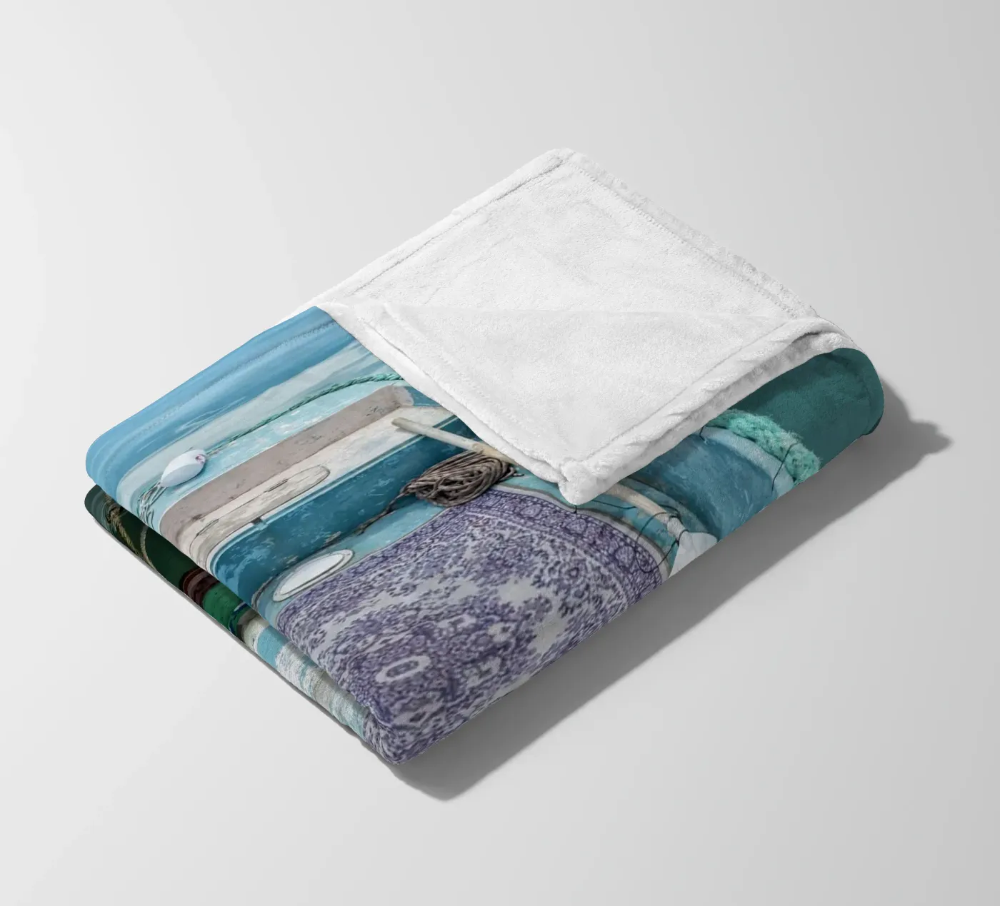 Vintage fishing boat plaid polaire de Curious Collections by Marielle Leenders