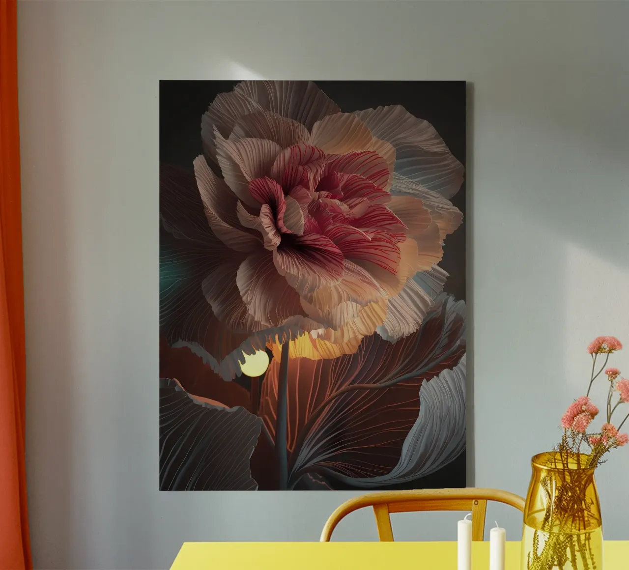 Serene bloemblaadjes canvas met Baklijst van Artistic-shop