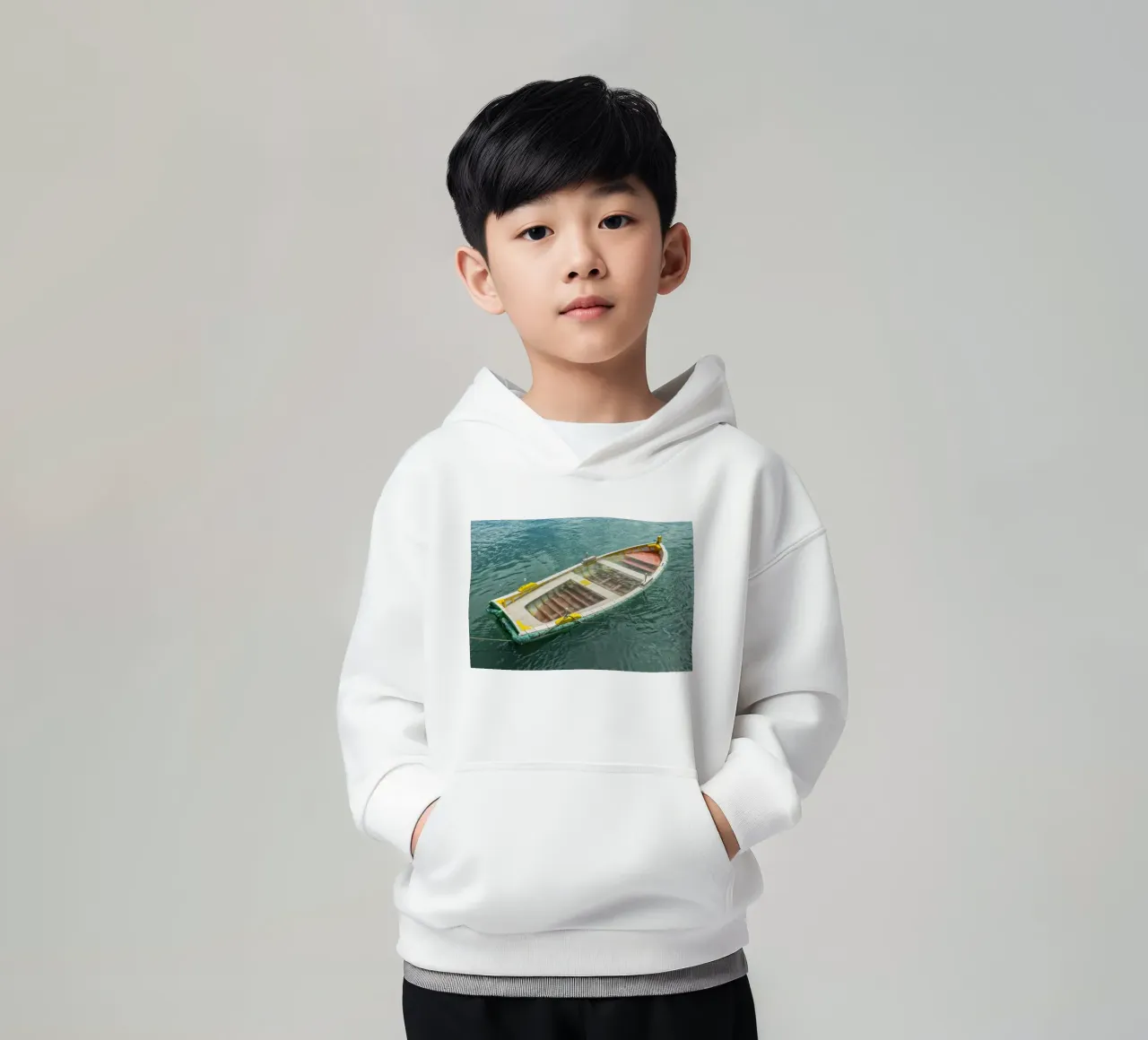 Sinking fishing boat kids hoodie by Curious Collections by Marielle Leenders