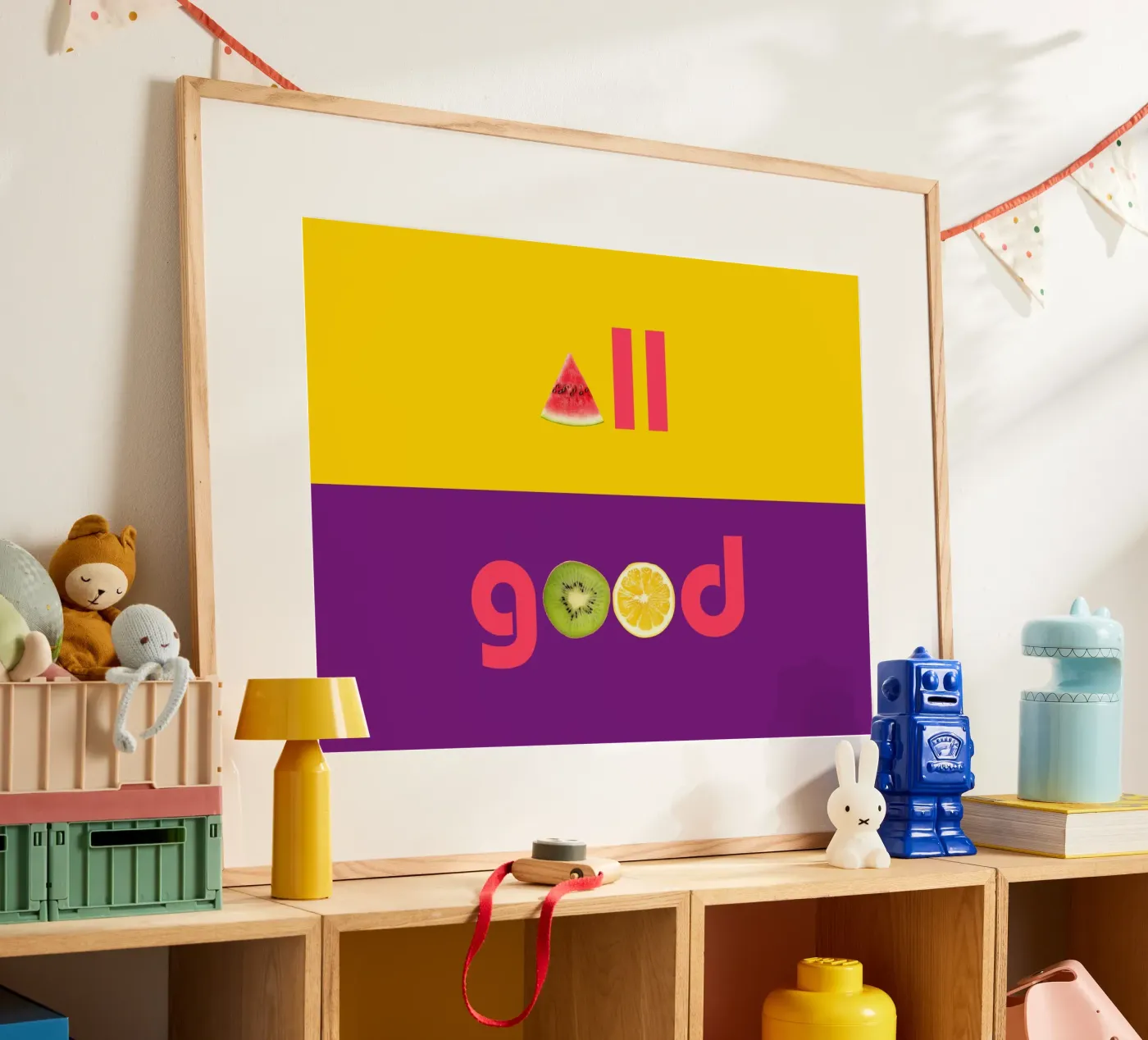 All Good poster van https://www.juniqe.com/de/shop/kernform