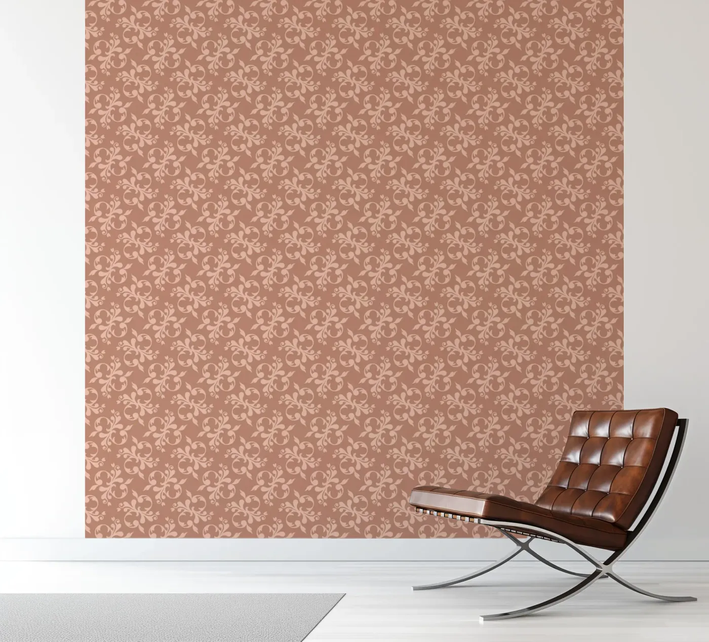 Arabesque Peach pattern fotobehang van Vivi Nicolin