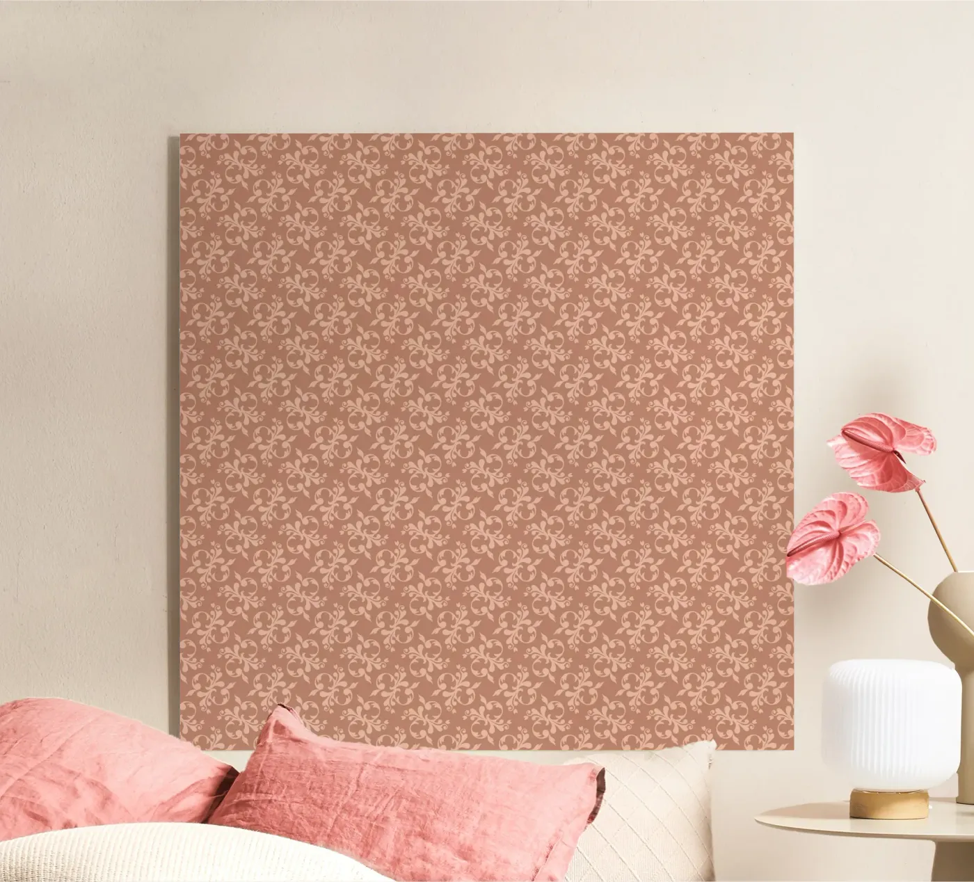 Arabesque Peach pattern plexiglass da Vivi Nicolin
