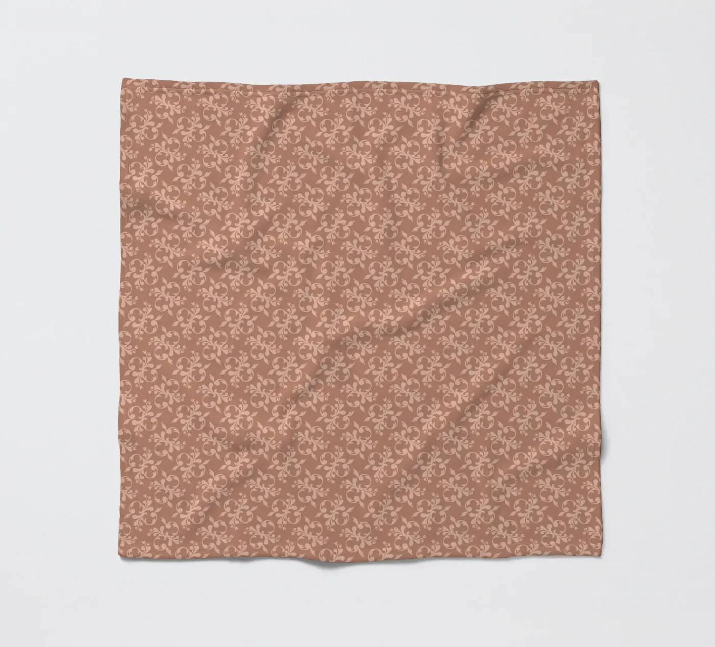 Arabesque Peach pattern fleece blanket by Vivi Nicolin