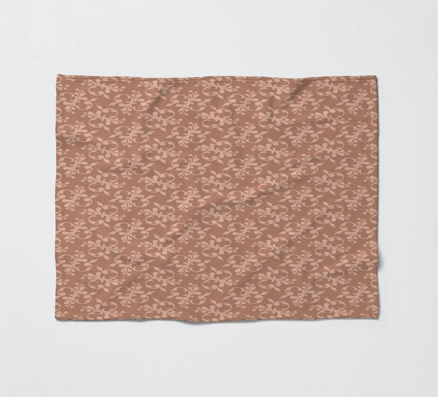 Arabesque Peach pattern fleece blanket by Vivi Nicolin