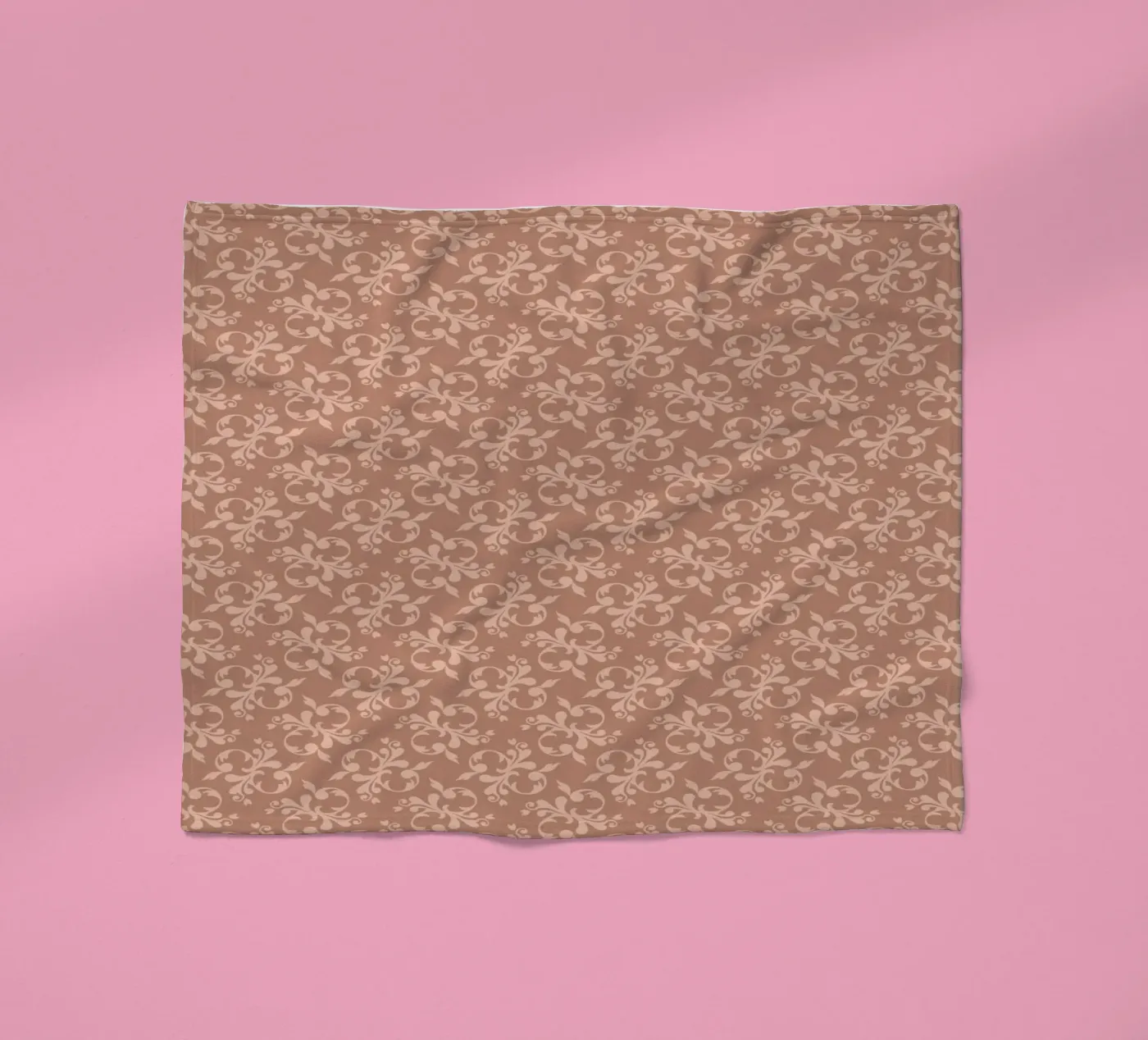 Arabesque Peach pattern fleece blanket by Vivi Nicolin