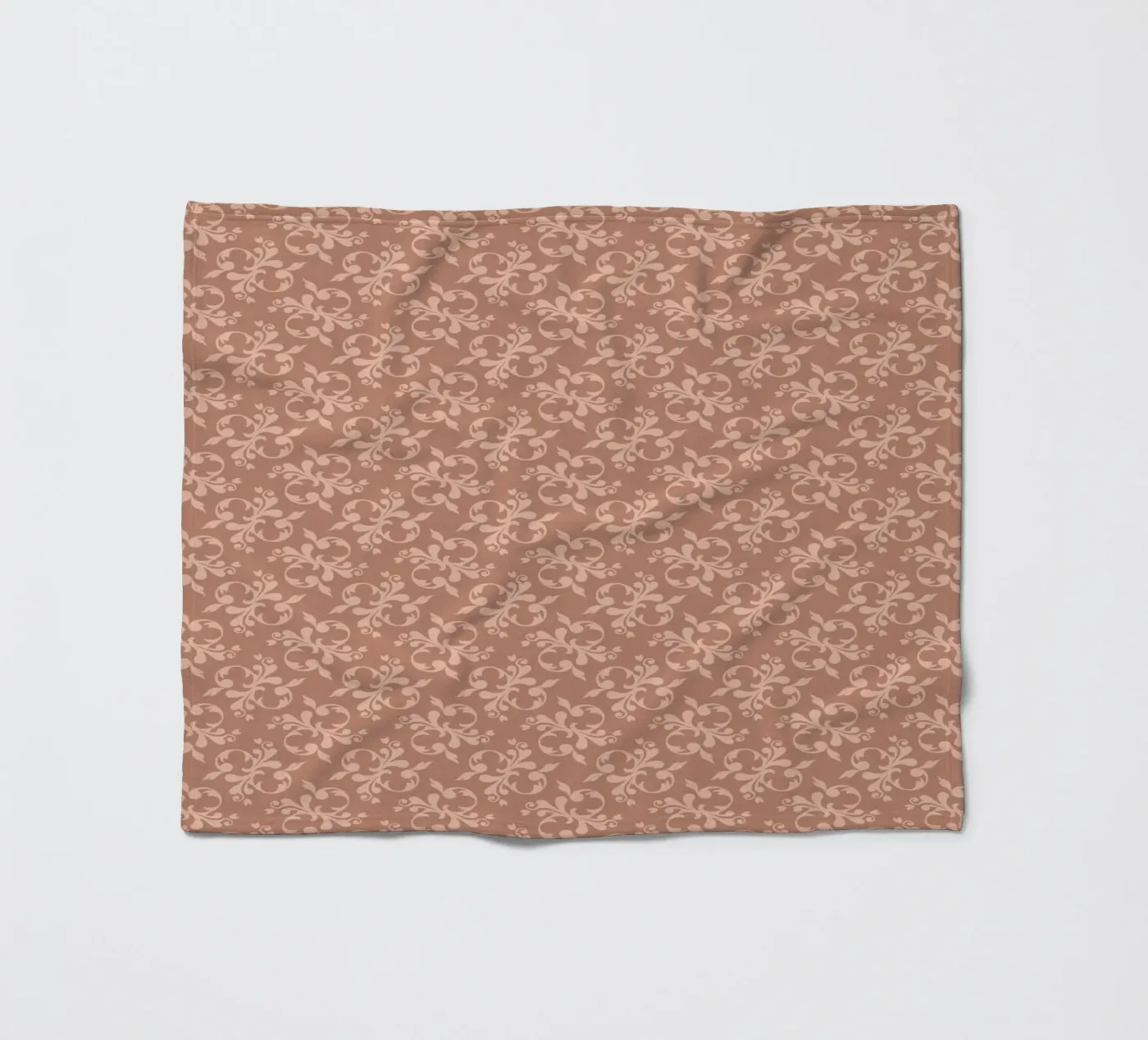Arabesque Peach pattern fleece blanket by Vivi Nicolin