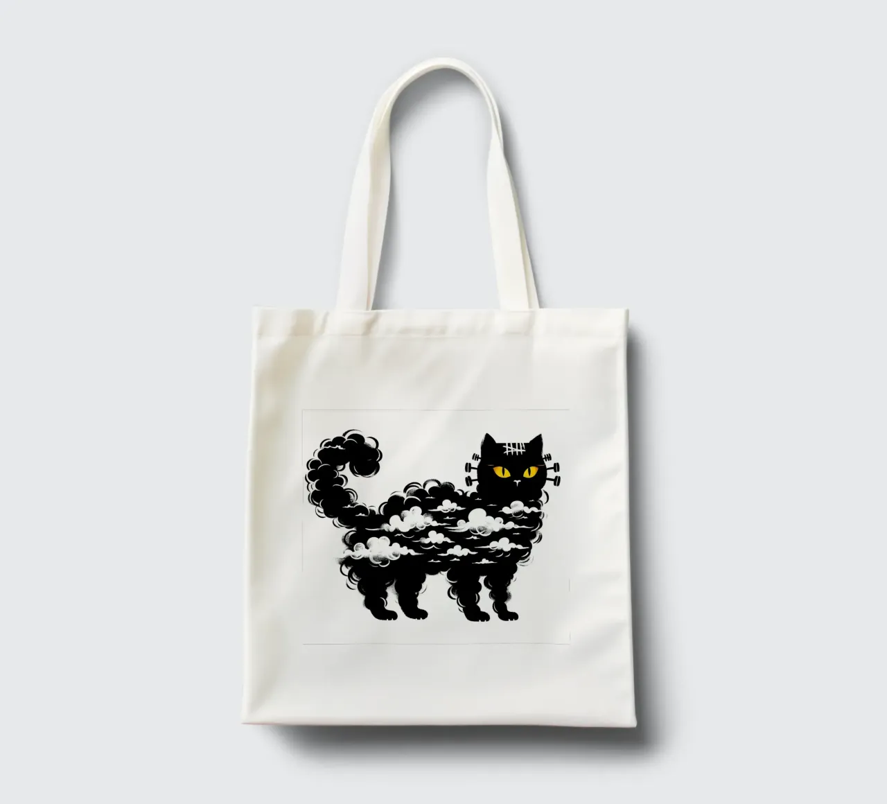 Il gatto di Frankenstein borsa in juta da ARTOMATIC