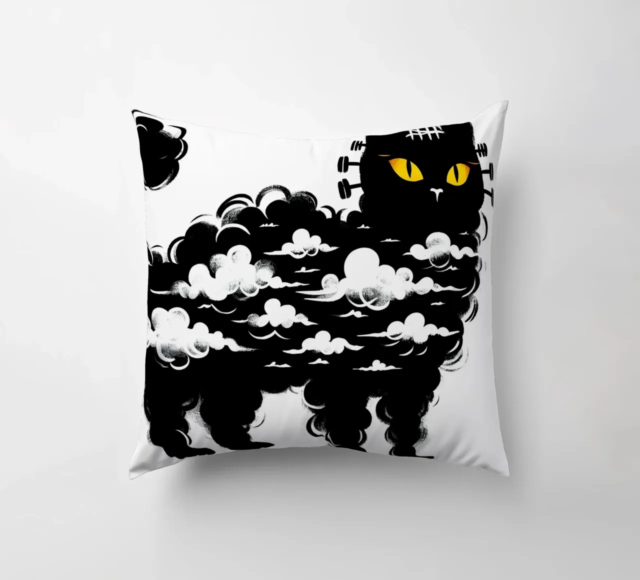 Il gatto di Frankenstein cuscino da ARTOMATIC