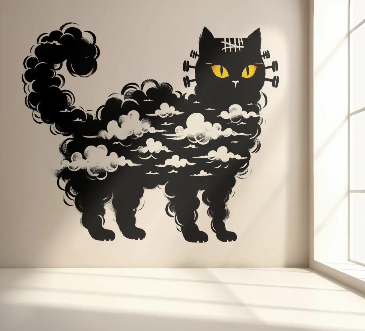 El gato de Frankenstein papel para pared de ARTOMATIC