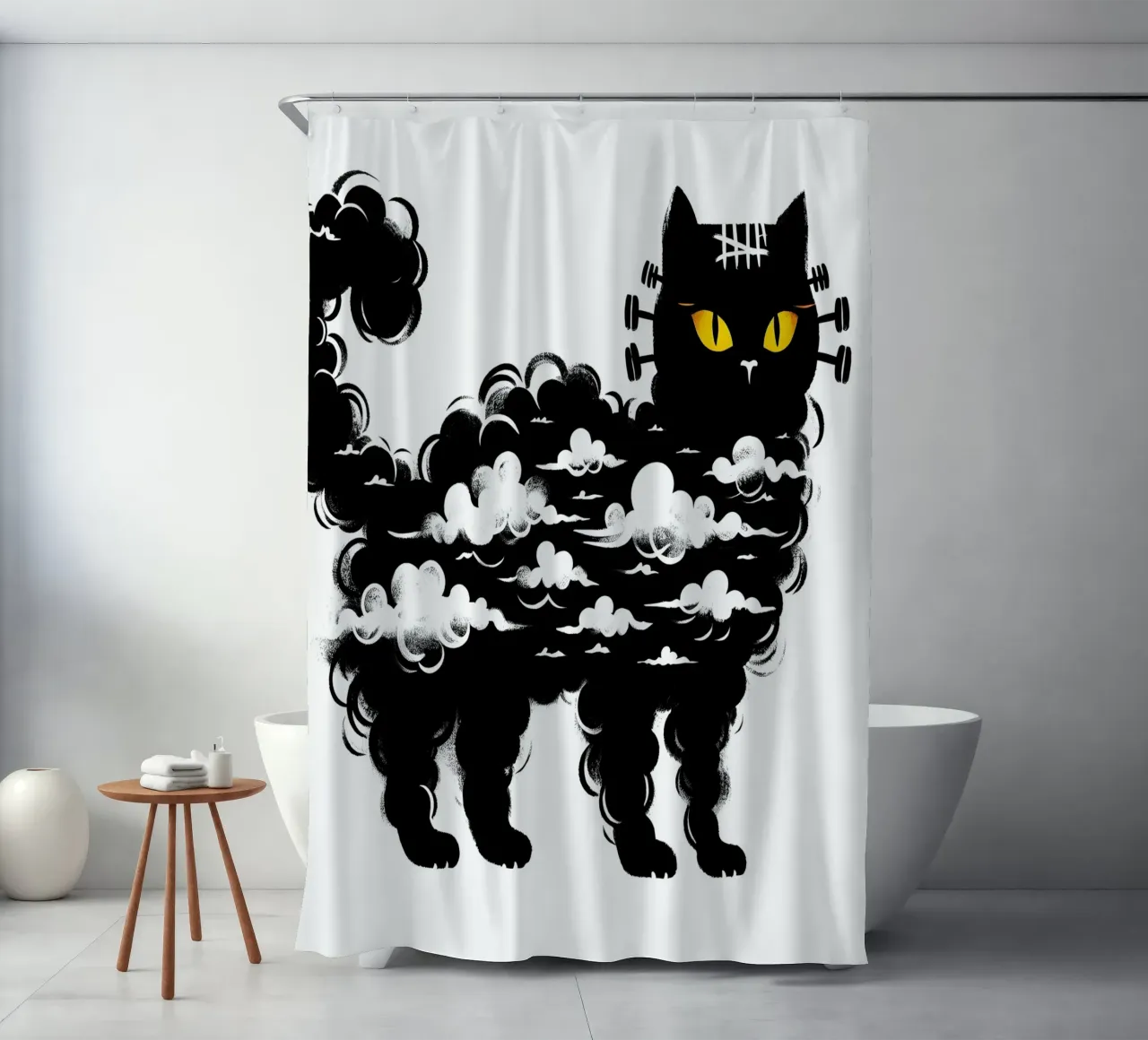 Il gatto di Frankenstein tenda da doccia da ARTOMATIC