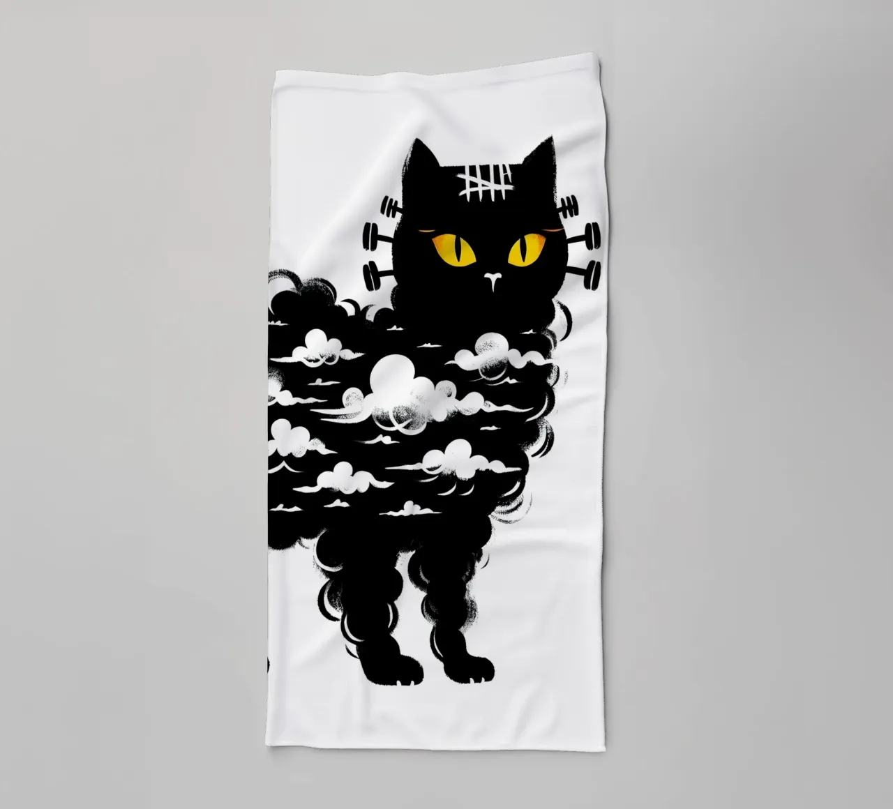 Il gatto di Frankenstein asciugamano da bagno da ARTOMATIC