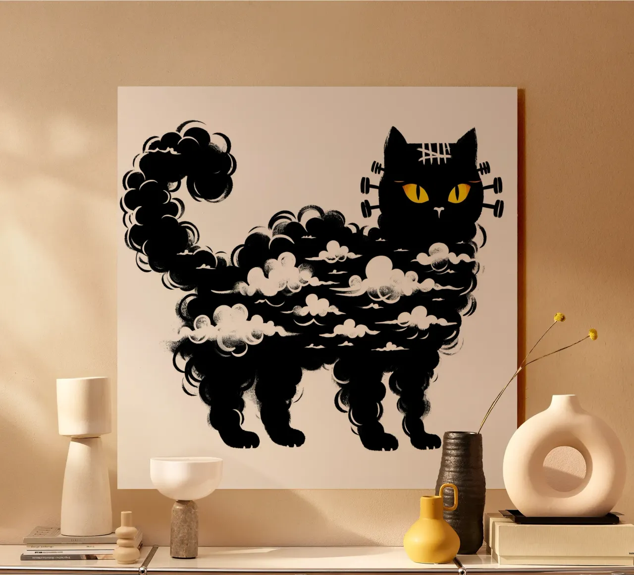 Il gatto di Frankenstein alluminio dibond da ARTOMATIC