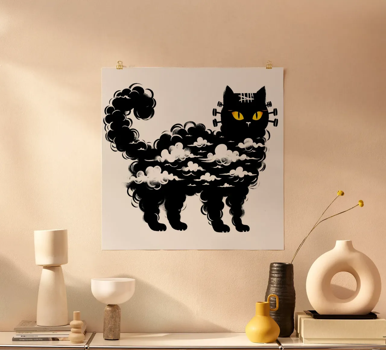 Il gatto di Frankenstein carta hahnemühle da ARTOMATIC