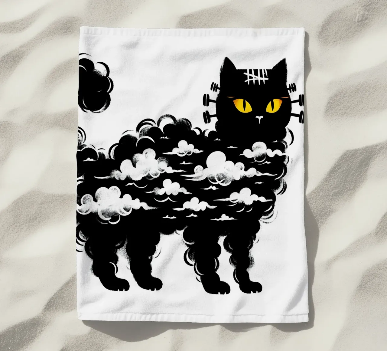 Il gatto di Frankenstein telo mare da ARTOMATIC