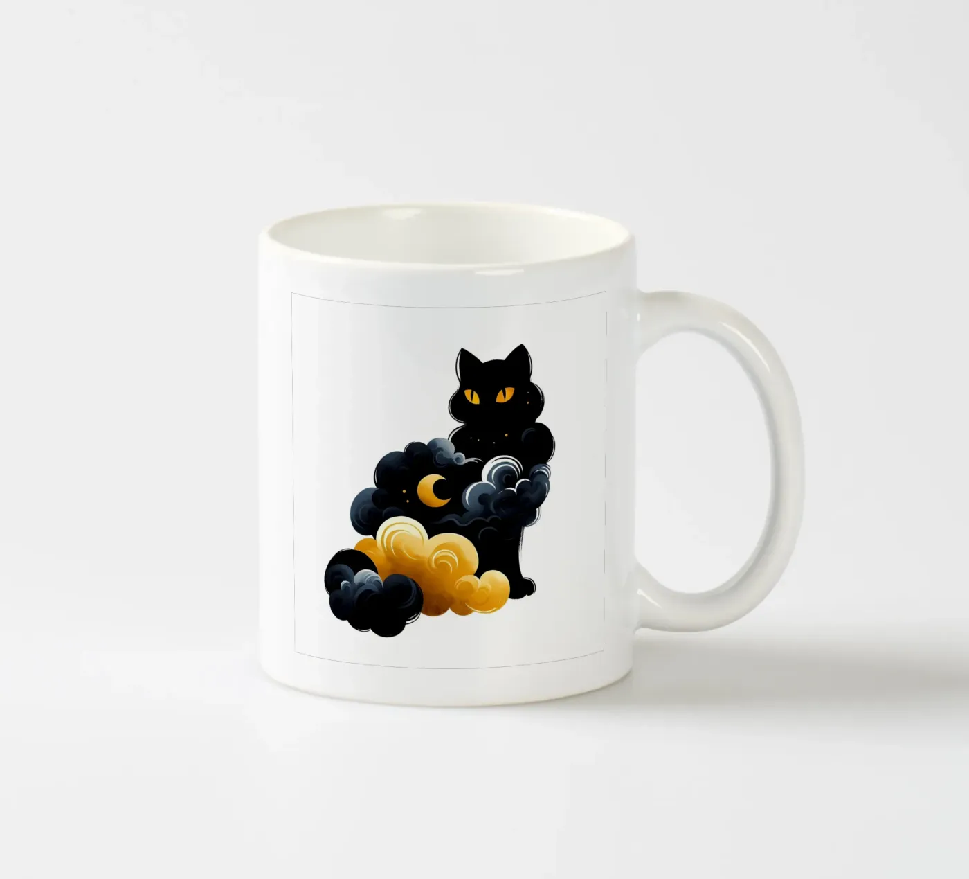 Celestial Cat Keramik Tasse von ARTOMATIC