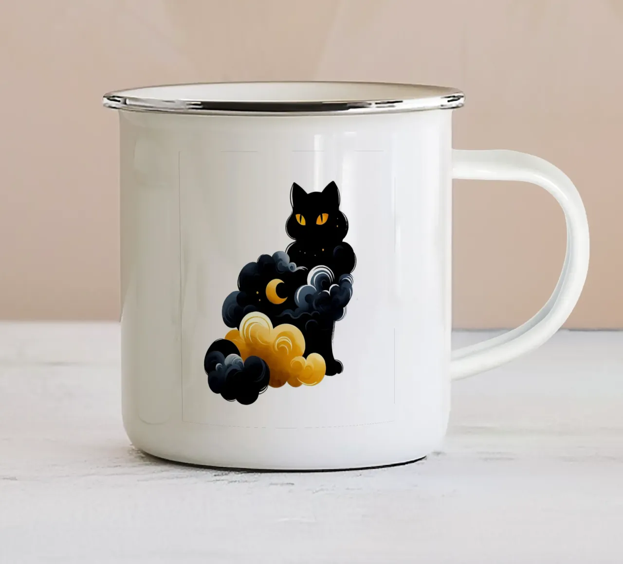 Gatto Celeste tazza in smalto da ARTOMATIC