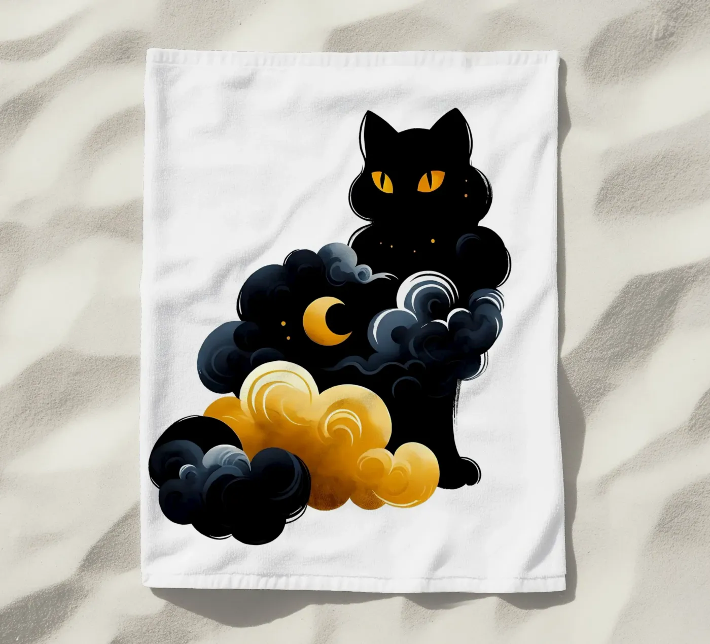 Celestial Cat strandhanddoek van ARTOMATIC