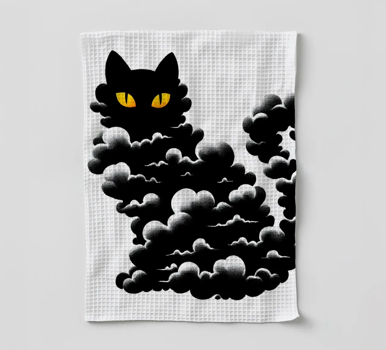 Chat noir effrayant torchon de ARTOMATIC