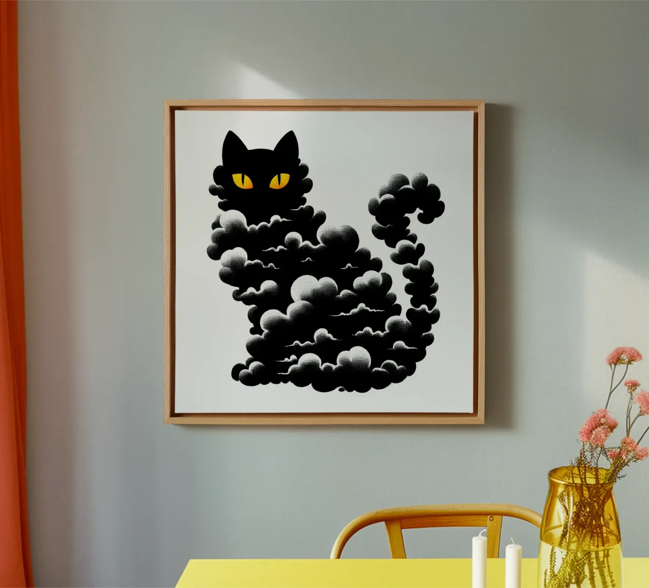 Spooky Black Cat canvas by ARTOMATIC