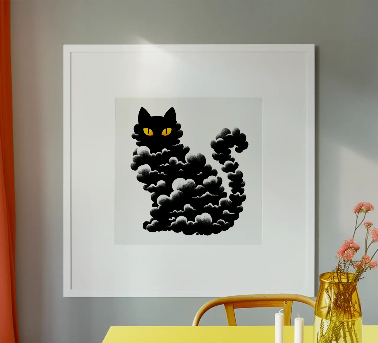 Gatto nero spettrale poster da ARTOMATIC