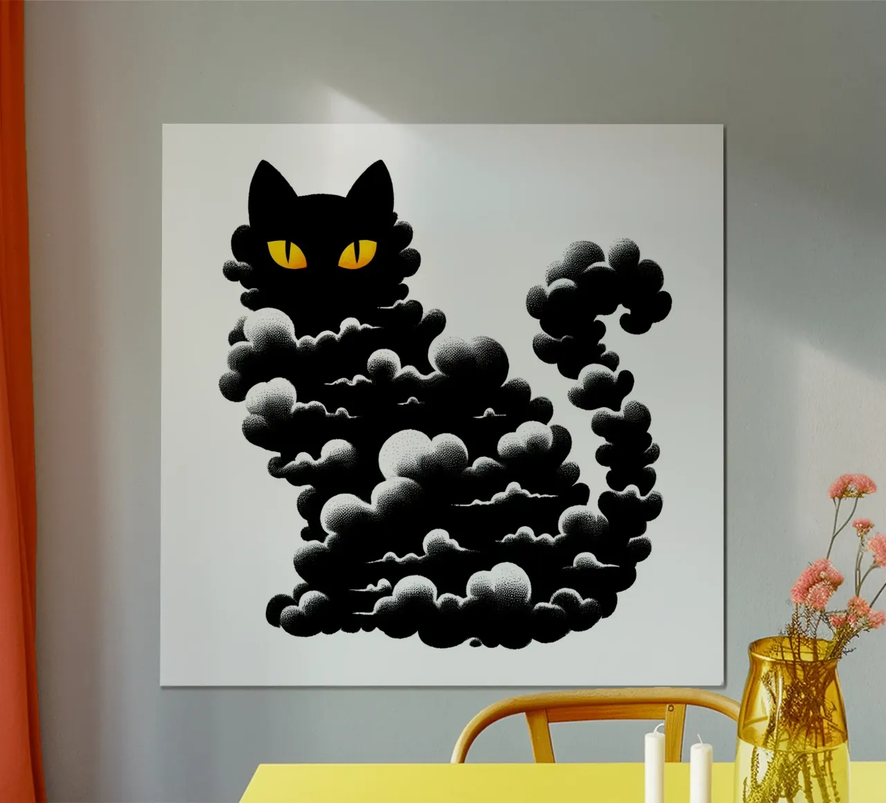 Gatto nero spettrale poster da ARTOMATIC