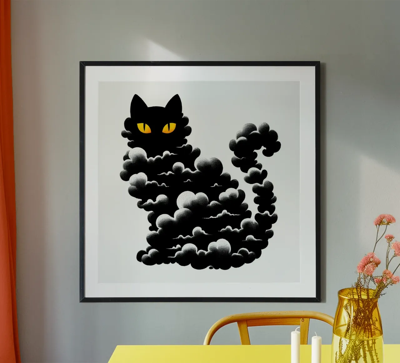 Gatto nero spettrale poster da ARTOMATIC