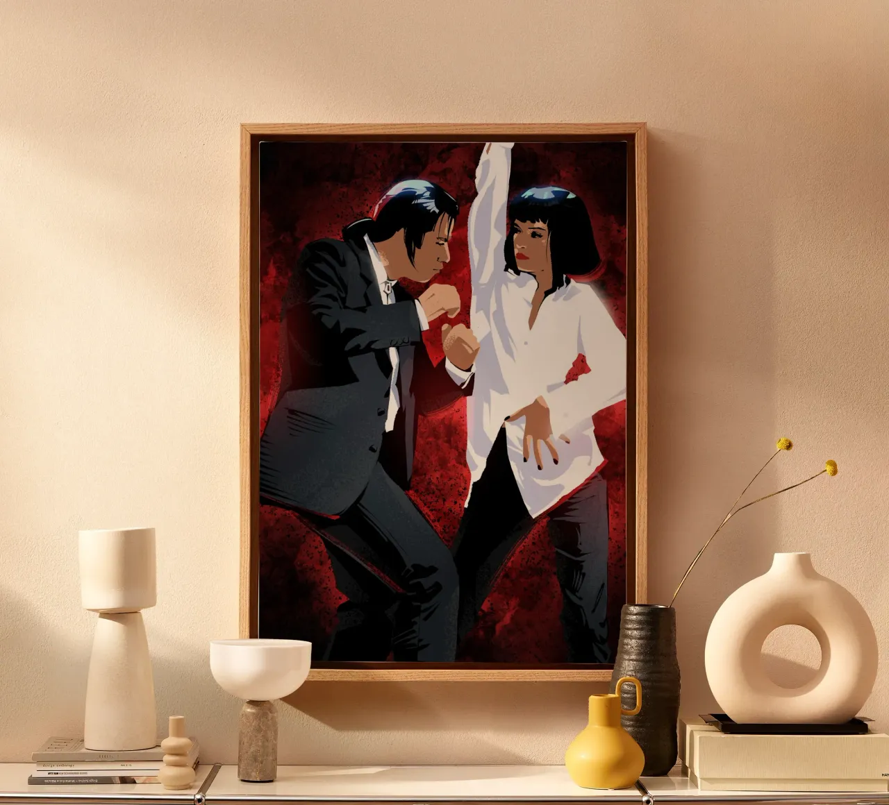 Pulp Fiction Dancing tela con Cornice a cassetta da nabakumov