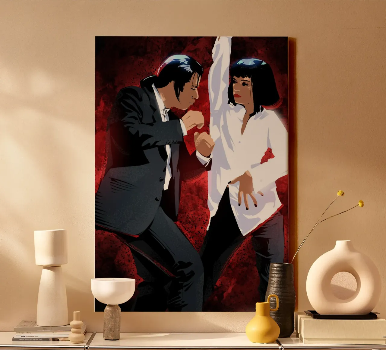 Pulp Fiction Dancing tela con Cornice a cassetta da nabakumov