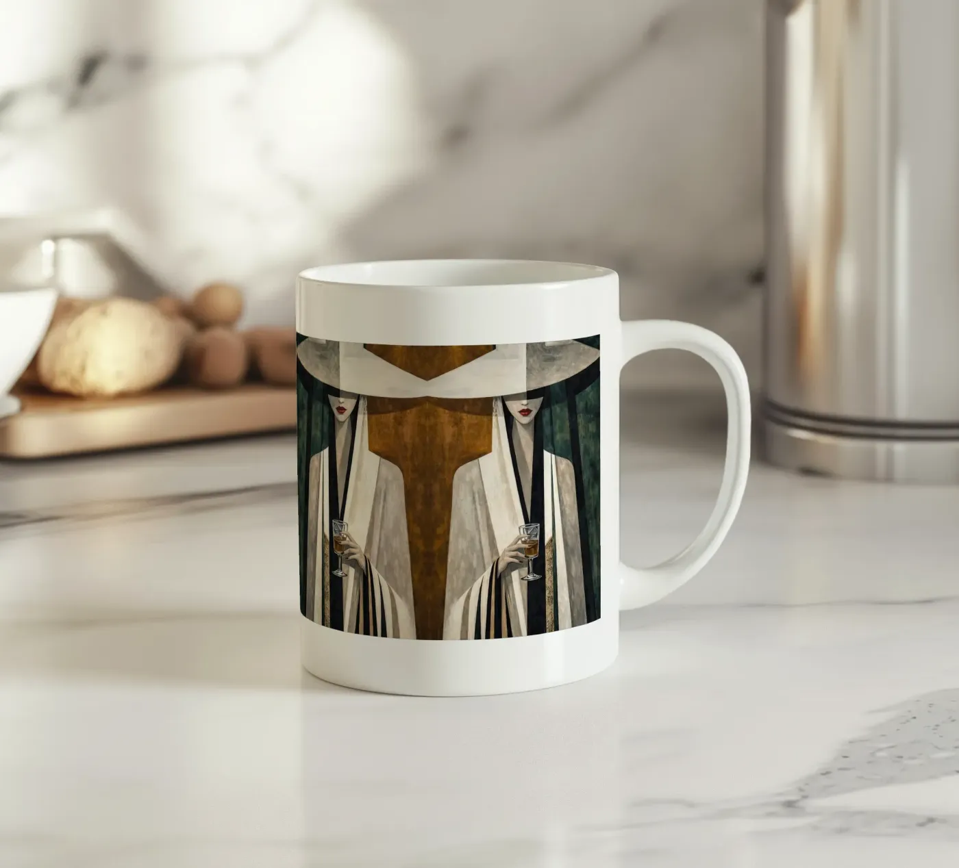 Veiled Elegance ceramic mug by Catvalenzuele