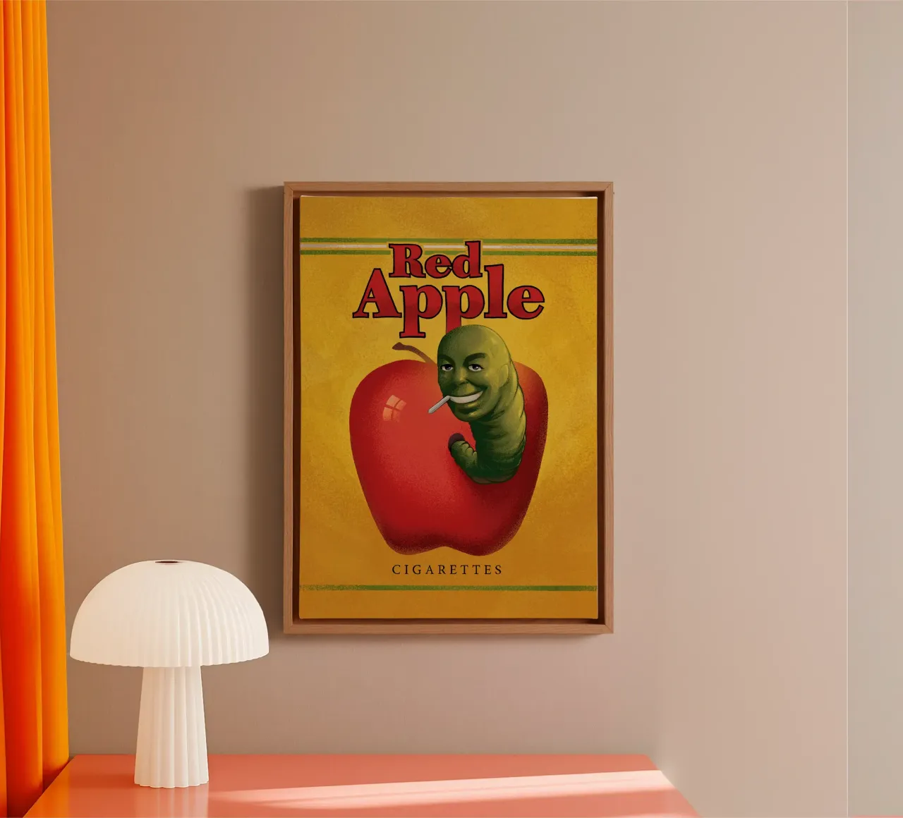 Red Apple Cigarettes tela con Cornice a cassetta da nabakumov
