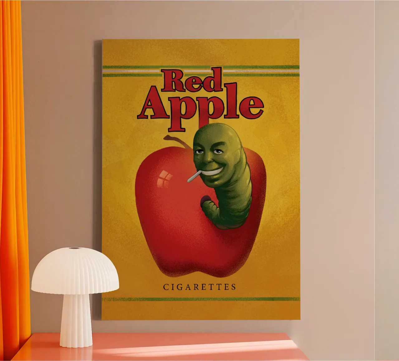 Red Apple Cigarettes tela con Cornice a cassetta da nabakumov