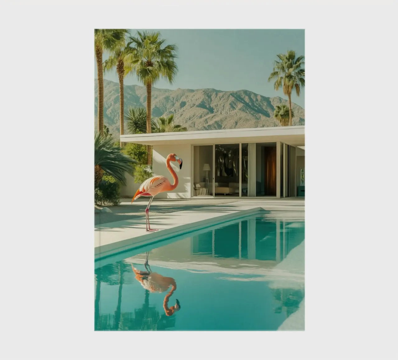 Flamingo by the pool Art notebook by Carinaprint