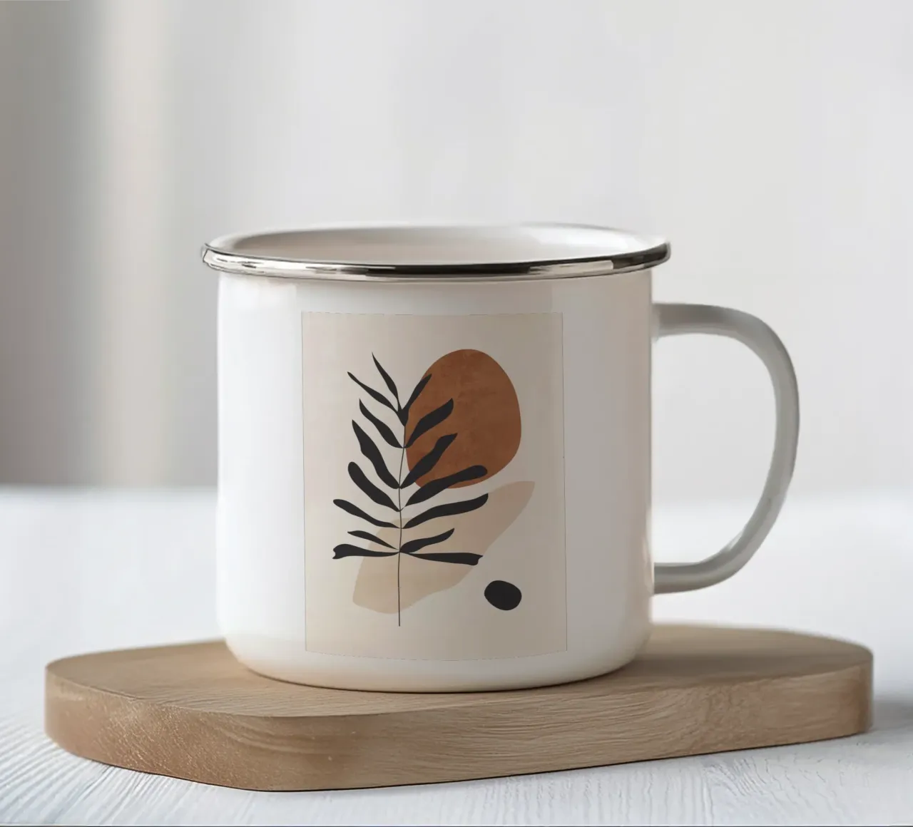 Arte astratta Pianta minimale 12 tazza in smalto da ThingDesign