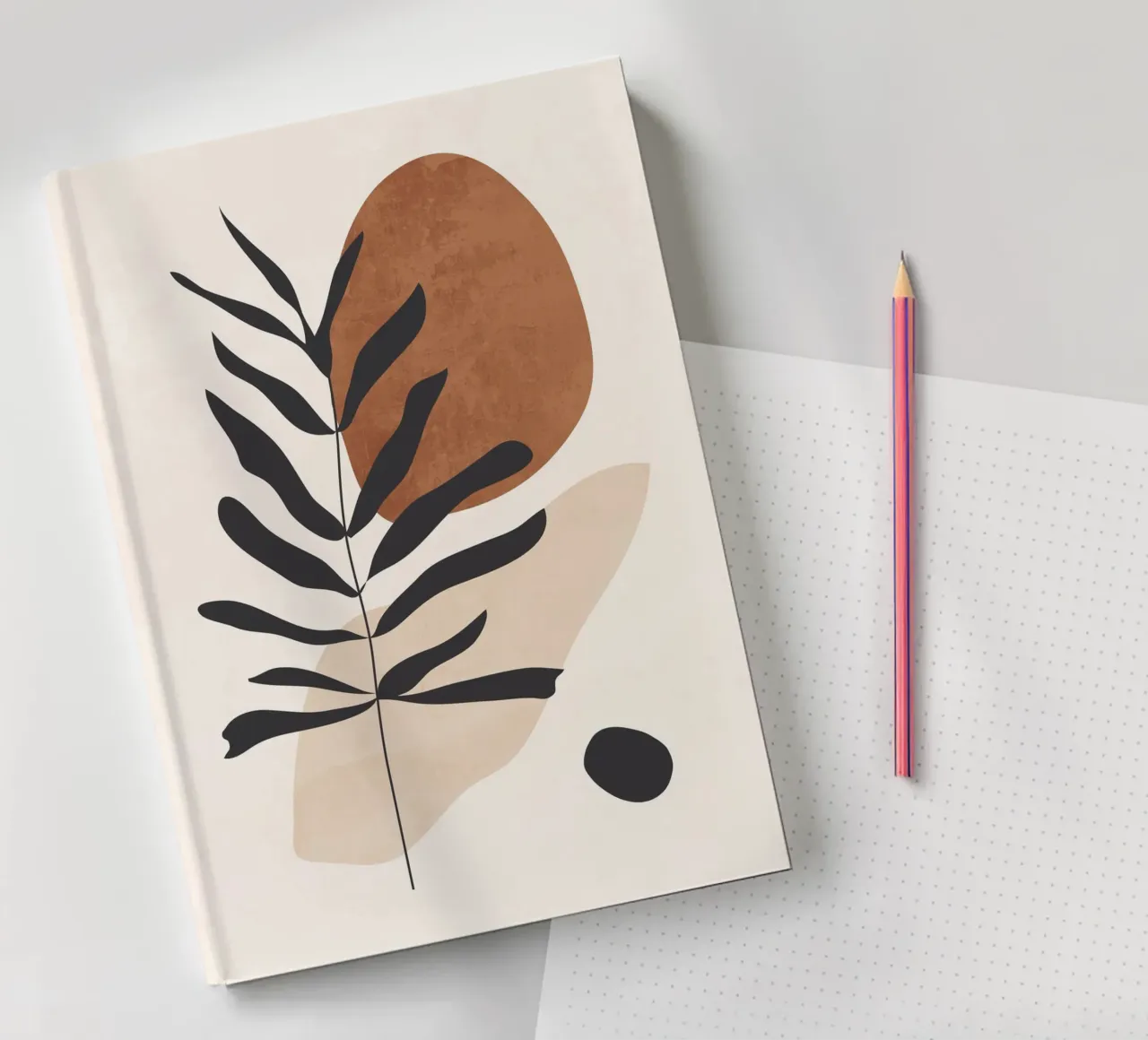 Abstract Art Minimal Plant 12 notebook by ThingDesign