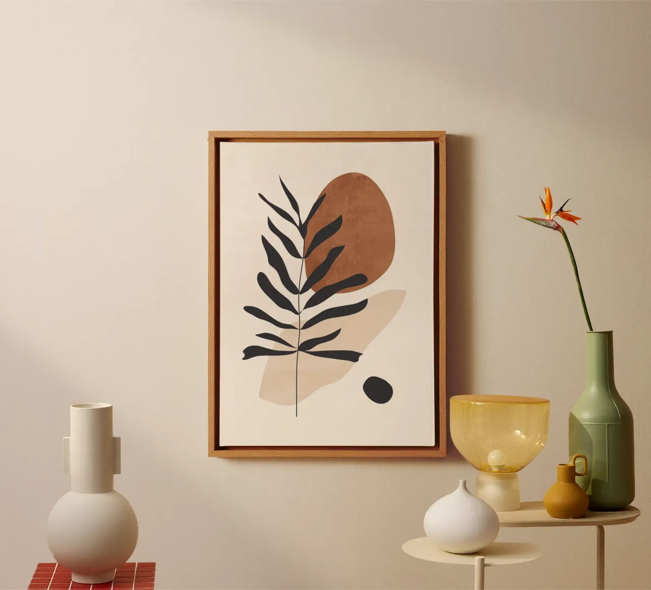Arte astratta Pianta minimale 12 tela con Cornice a cassetta da ThingDesign