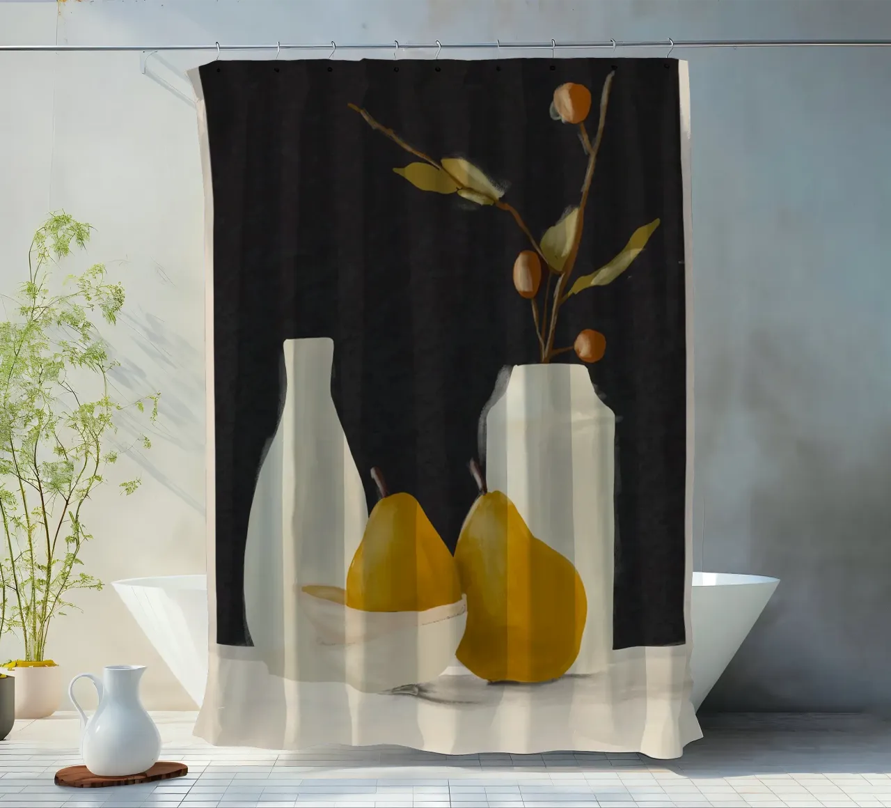 Minimalist Still Life 10 shower curtain by ThingDesign