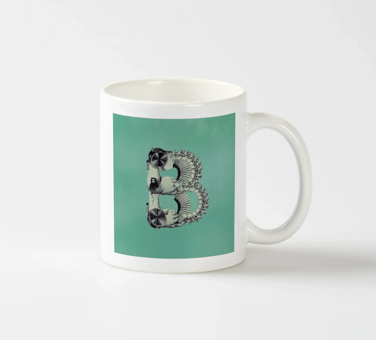 Steampunk Alphabet Letter B tazza in ceramica da Birgit Palma