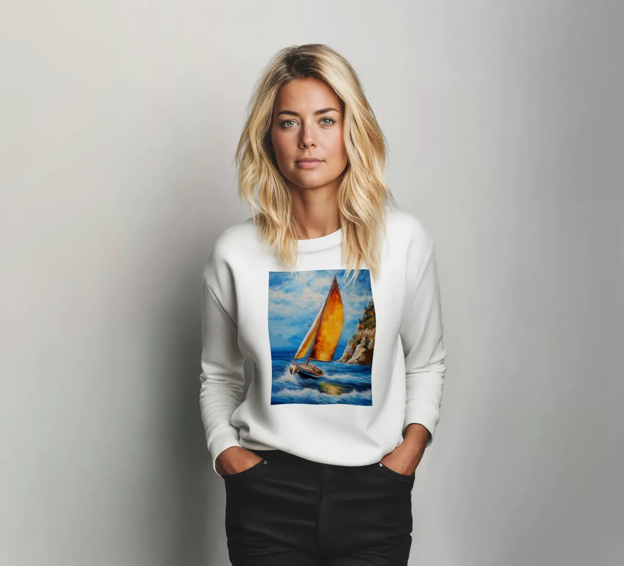 Pittura di una barca a vela felpa da ARTVI-SHOP