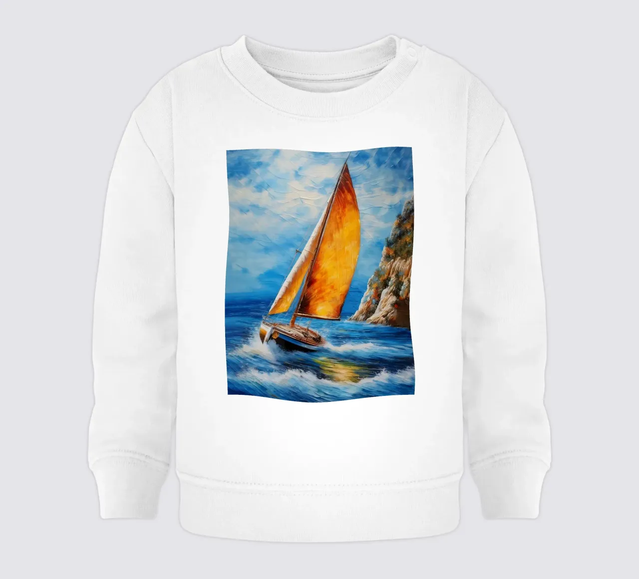 Pittura di una barca a vela felpa neonato da 🎁 ARTVI-SHOP