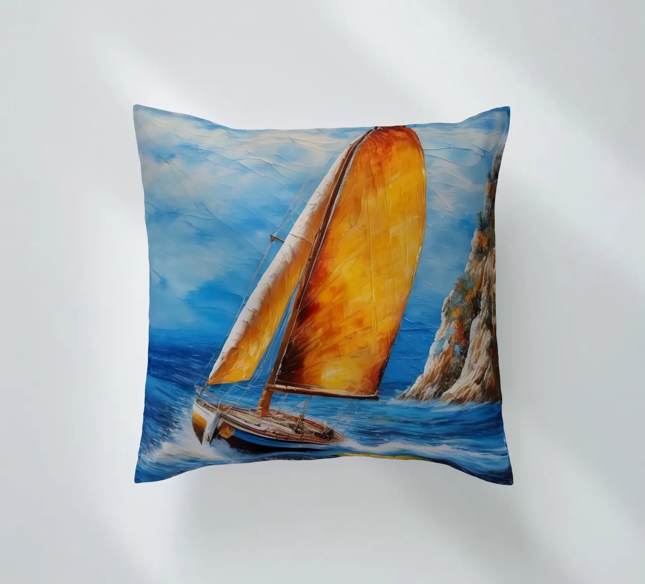 Pittura di una barca a vela cuscino da 🎁 ARTVI-SHOP