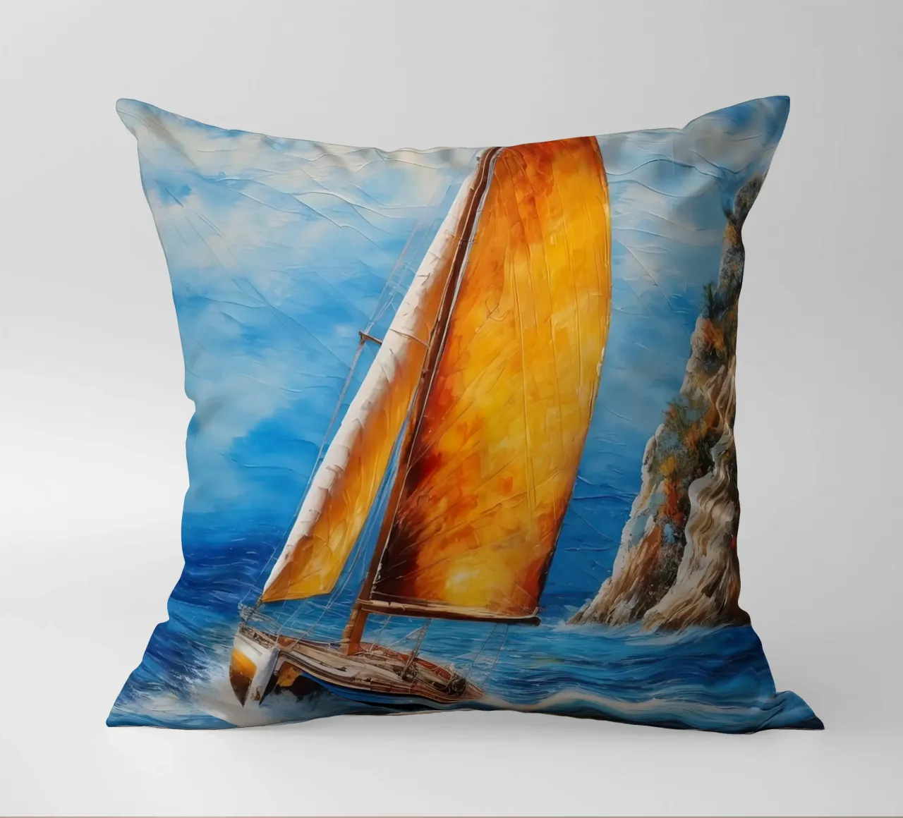 Pittura di una barca a vela cuscino da 🎁 ARTVI-SHOP