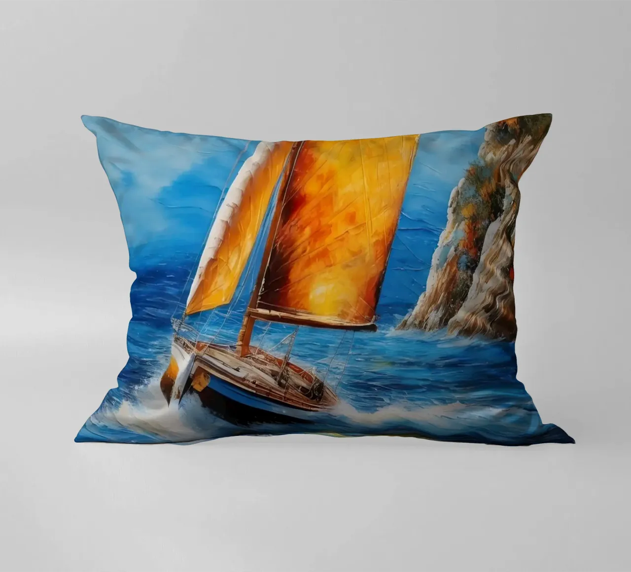 Pittura di una barca a vela cuscino da 🎁 ARTVI-SHOP